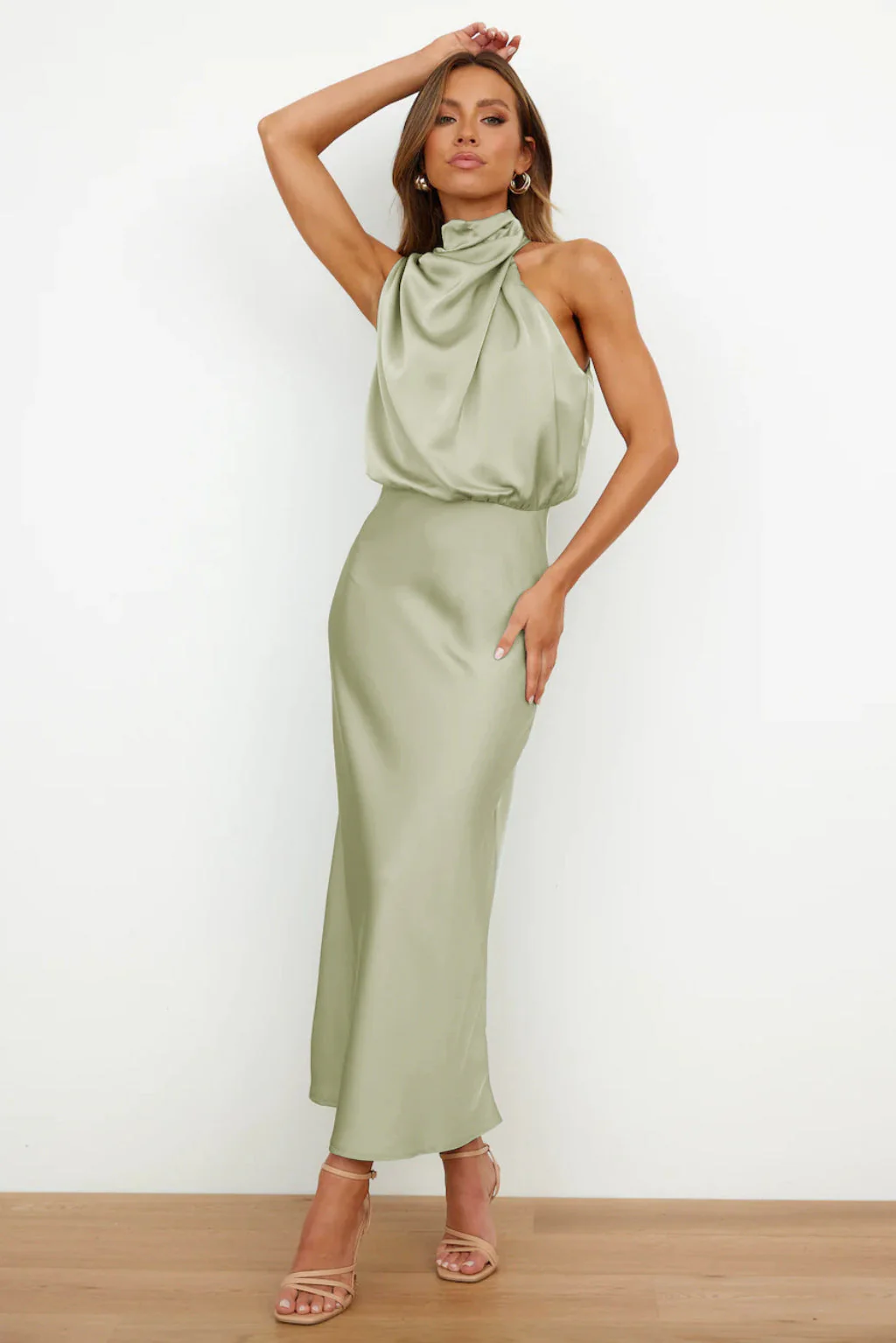 Vestido de Noche de Mujer | Cuello Drapeado - Imagen 5