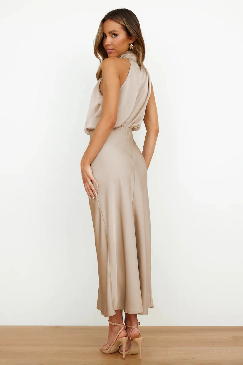 Vestido de Noche de Mujer | Cuello Drapeado - Imagen 2