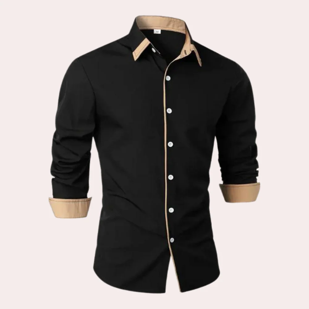 Camisa Abotonada de Hombre | Detalle Contraste - Imagen 5