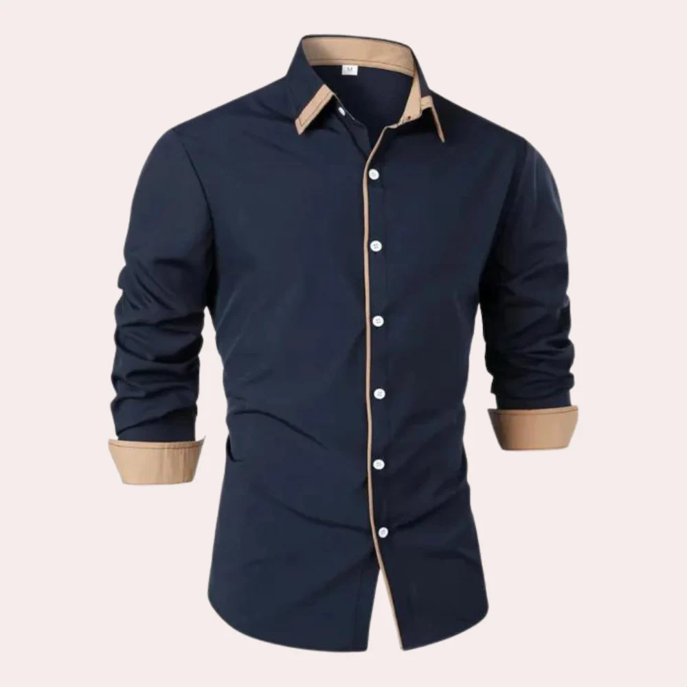 Camisa Abotonada de Hombre | Detalle Contraste - Imagen 2