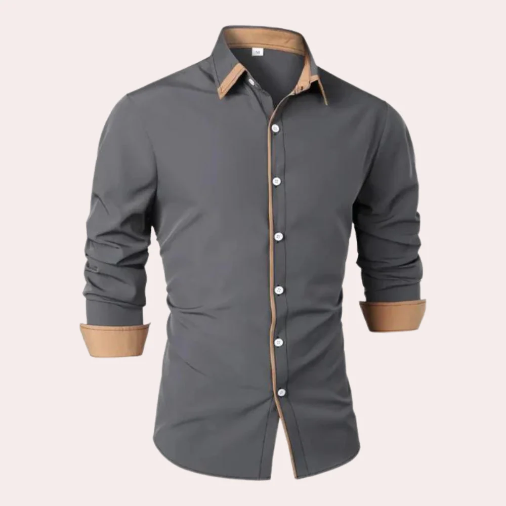 Camisa Abotonada de Hombre | Detalle Contraste - Imagen 3