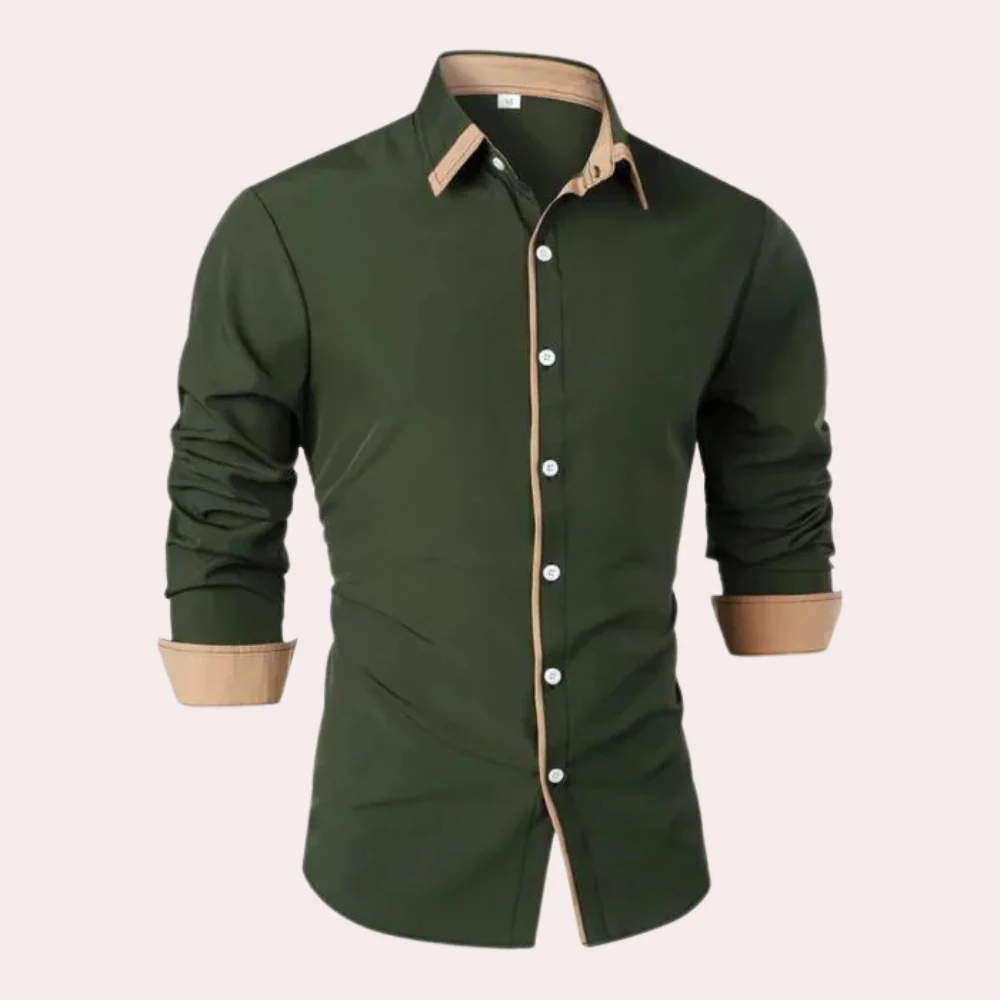 Camisa Abotonada de Hombre | Detalle Contraste - Imagen 4