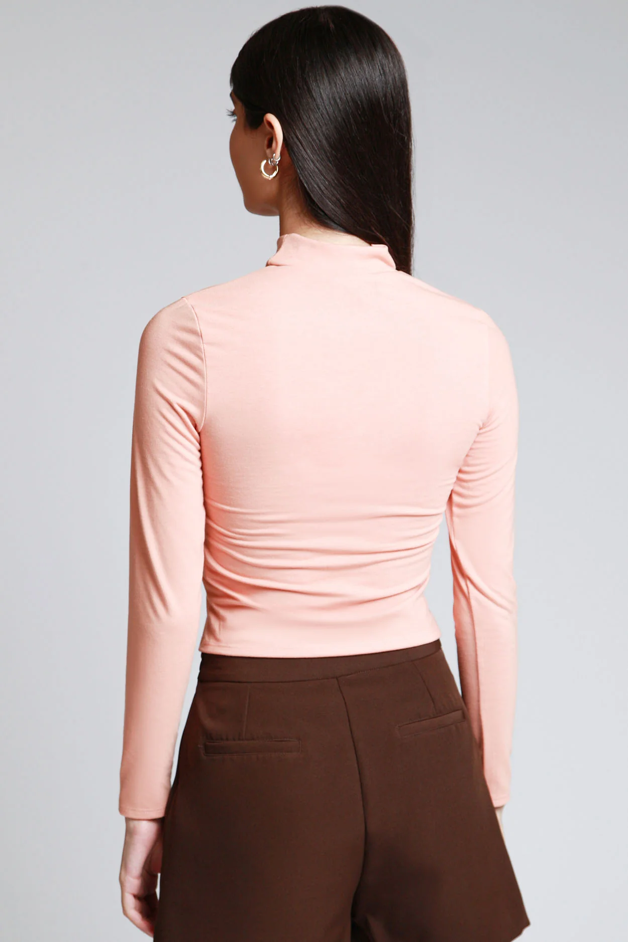 Blusa Cuello Mock Manga Larga AQ1215 - Imagen 4