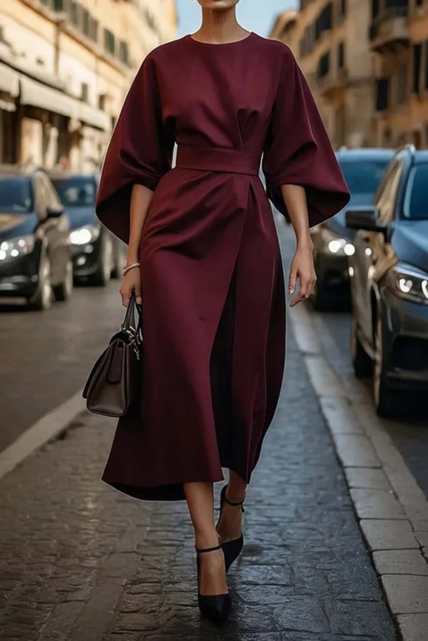 Vestido Maxi de Mujer | Cintura con Cinturón - Imagen 4