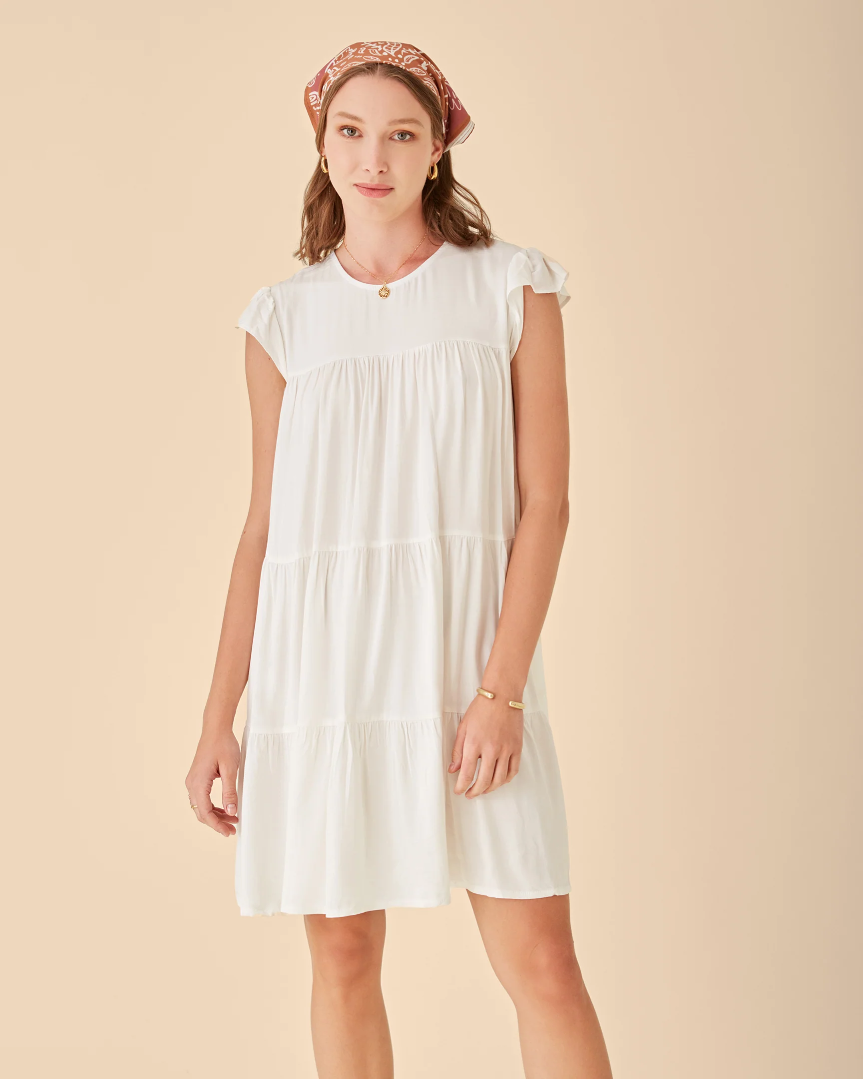 Vestido corto fluido unitalla Romina AQ2869 - Imagen 2