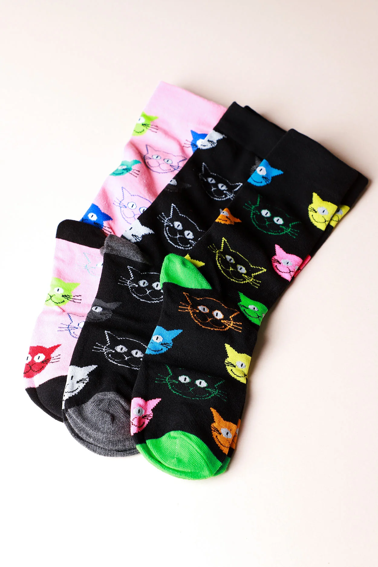 3 Pack Unisex Calcetines Gatitos AQ1081 - Imagen 2